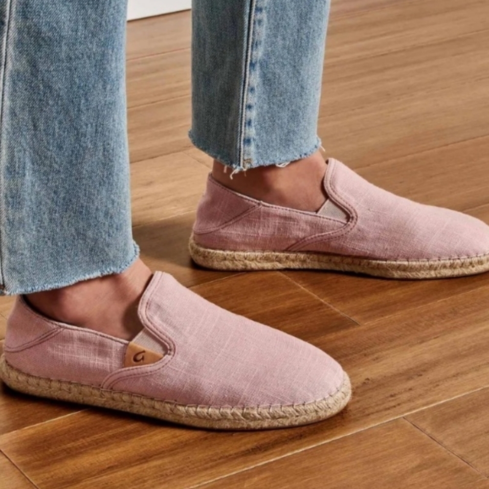 Olukai Women Kaula Pa'a Kapa Loafer Espadrille Slip on shoes sz 10